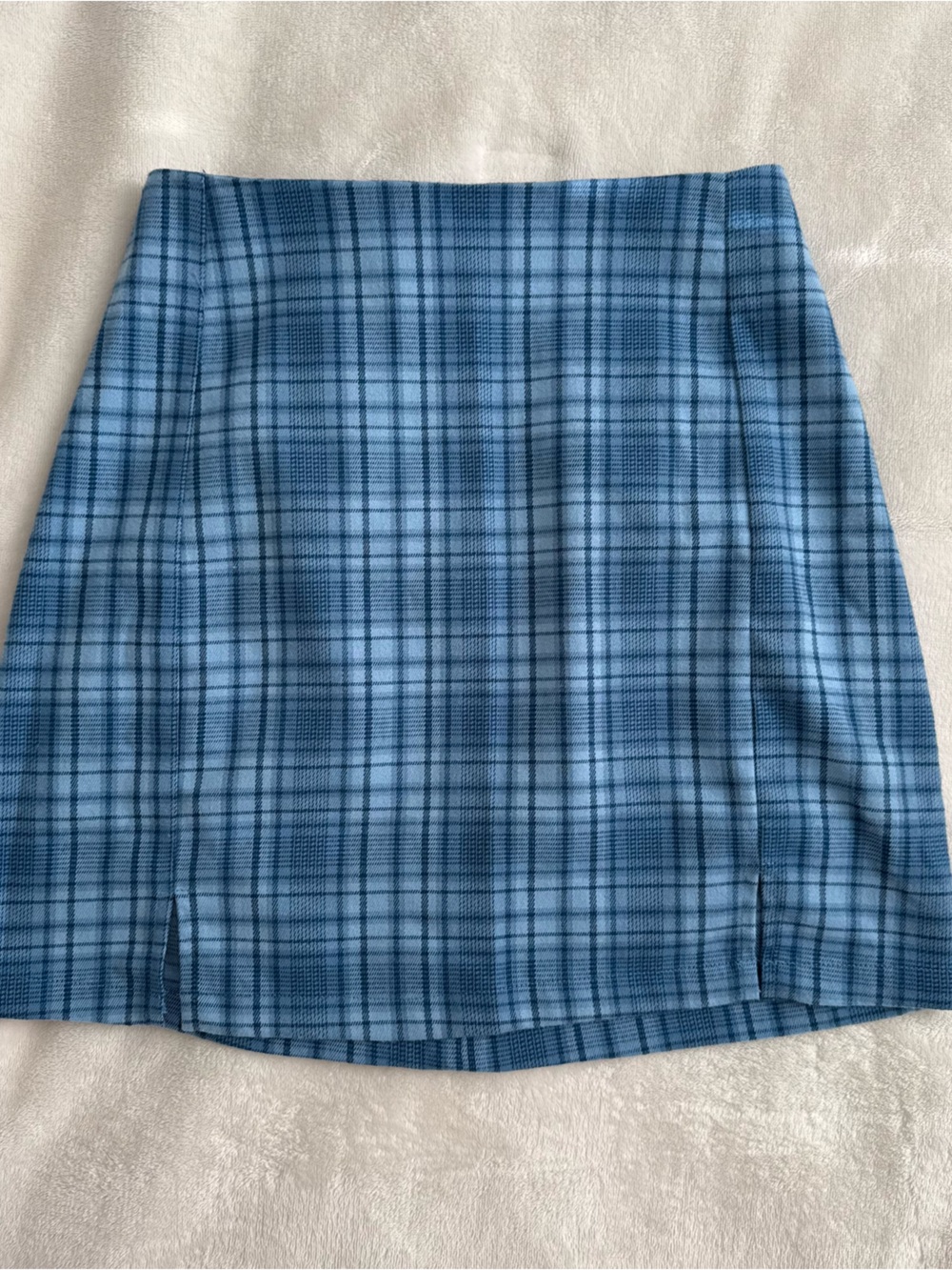 Brandy Melville Blue Plaid Mini Skirt